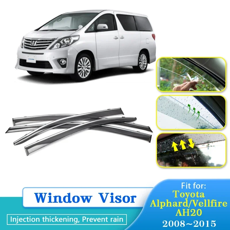 

Rain Deflector For Toyota Alphard Vellfire AH20 2008~2015 Car Window Visor Cover Guards Antirain Chuvento Windabweiser 2014 2013