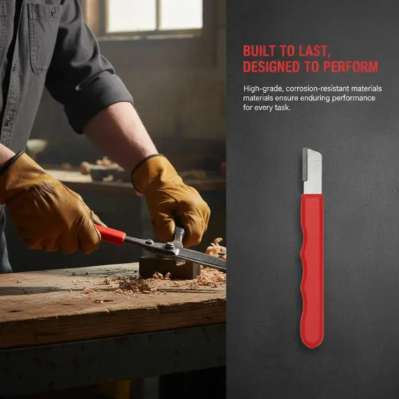 Professional Metal Handheld Knife Sharpener Non-slip Grip Whetstone for Garden Shears Kitchen Knives Home Repair Outdoor Work