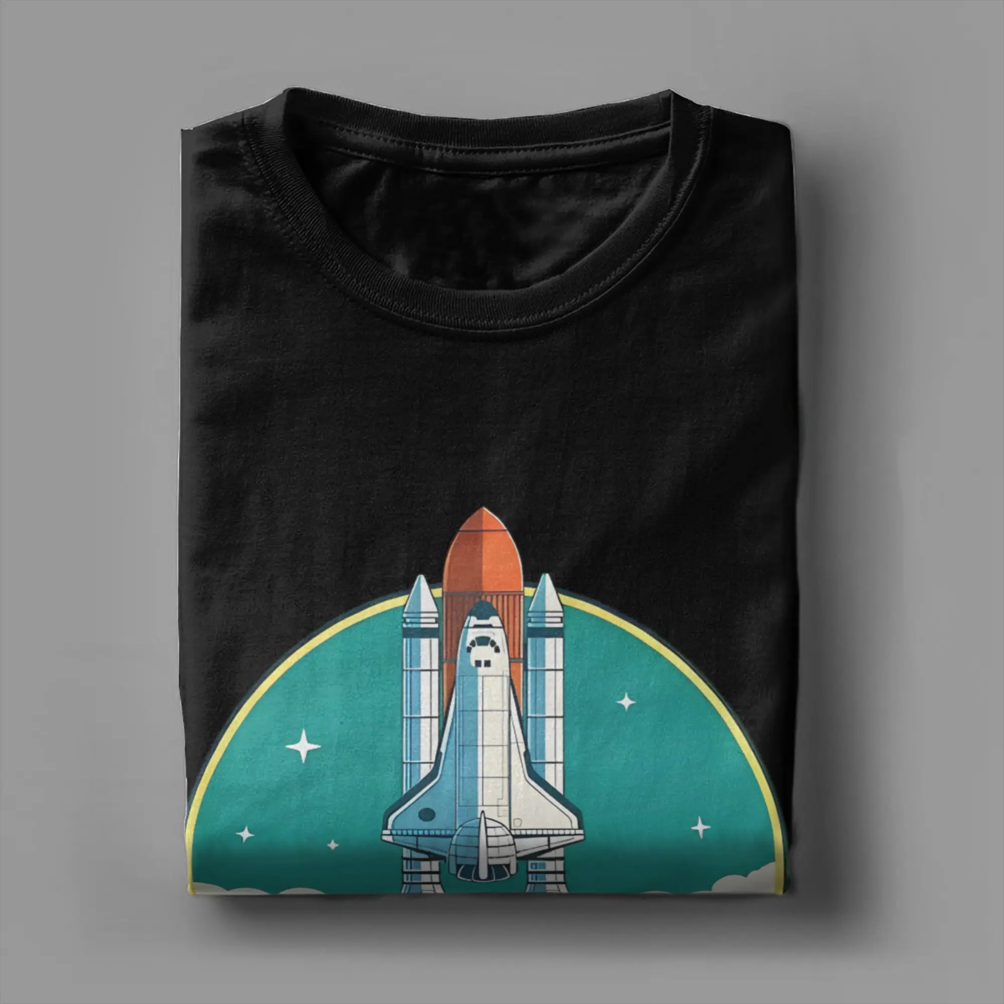 تي شيرت ريترو كول ناسا باور روكيت للرجال والنساء بياقة دائرية وأكمام قصيرة ملابس علوية صيفية قطنية #4