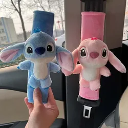 Disney Stitch Angel Cartoon Animation Peripheral Cute Plush 3D Doll Car Seat Belt Car Decoration Universal Gift for All Seasons