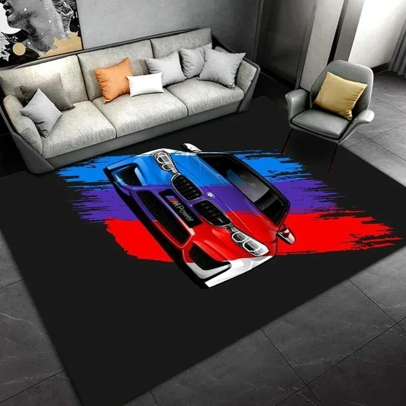 Tapis de grande taille sur le thème des voitures, tapis de salon à motif artistique et de voitures de sport, tapis de décoration intérieure, revêtement de sol pour diverses scènes