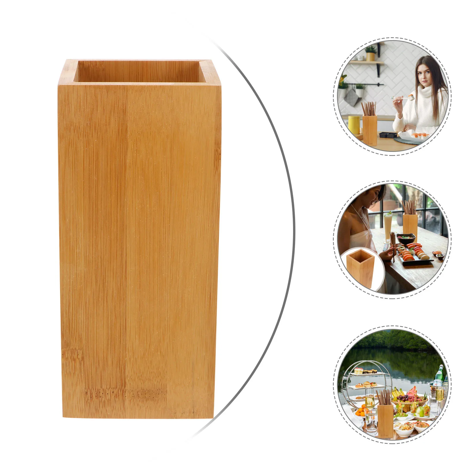 

Bamboo Chopstick Holder Kitchen Utensil ganizer Practical Storage Container Cutlery Rack Silverware St