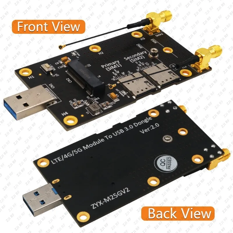 NGFF To USB 3.0 Board M.2 Key B Riser Card LTE 4G 5G To USB3.0 Dongle with Dual SIM Antenna for EM05 EM06-E EM12-G RM520N RM530N