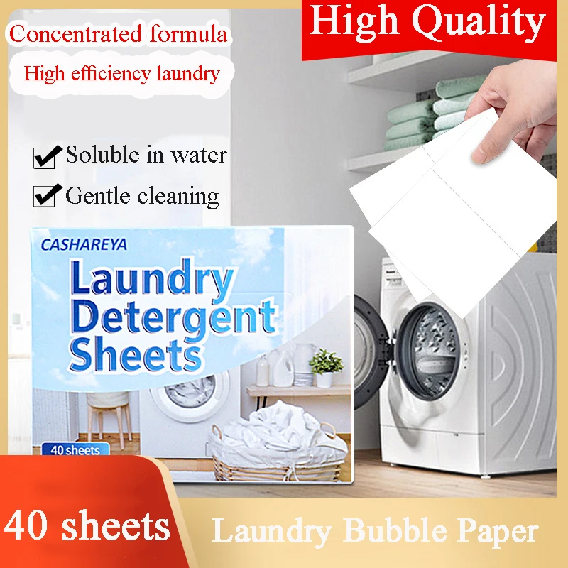 Laundry Tablets Powerful Decontamination Long-lasting Fragrance Bubble Paper for Washing Machine Cleaning Cloth Detergent Sheets