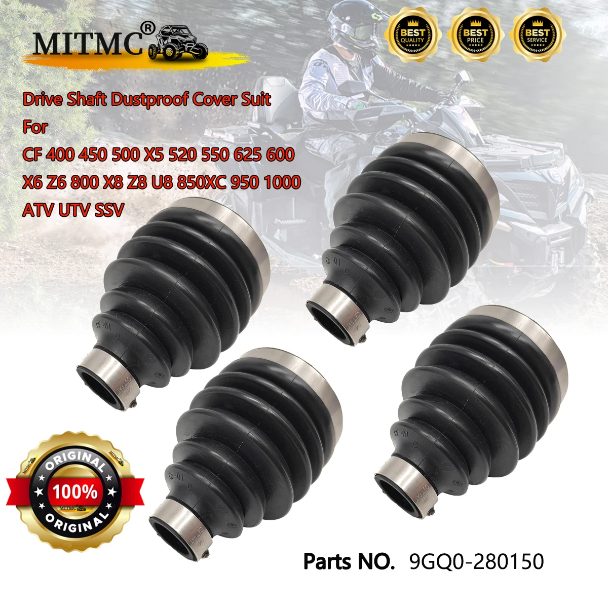 4PCS Drive Shaft Dustproof Cover Suit For CF 400 450 500 X5 520 550 625 600 X6 Z6 800 X8 Z8 U8 850XC 950 1000 9GQ0-280150