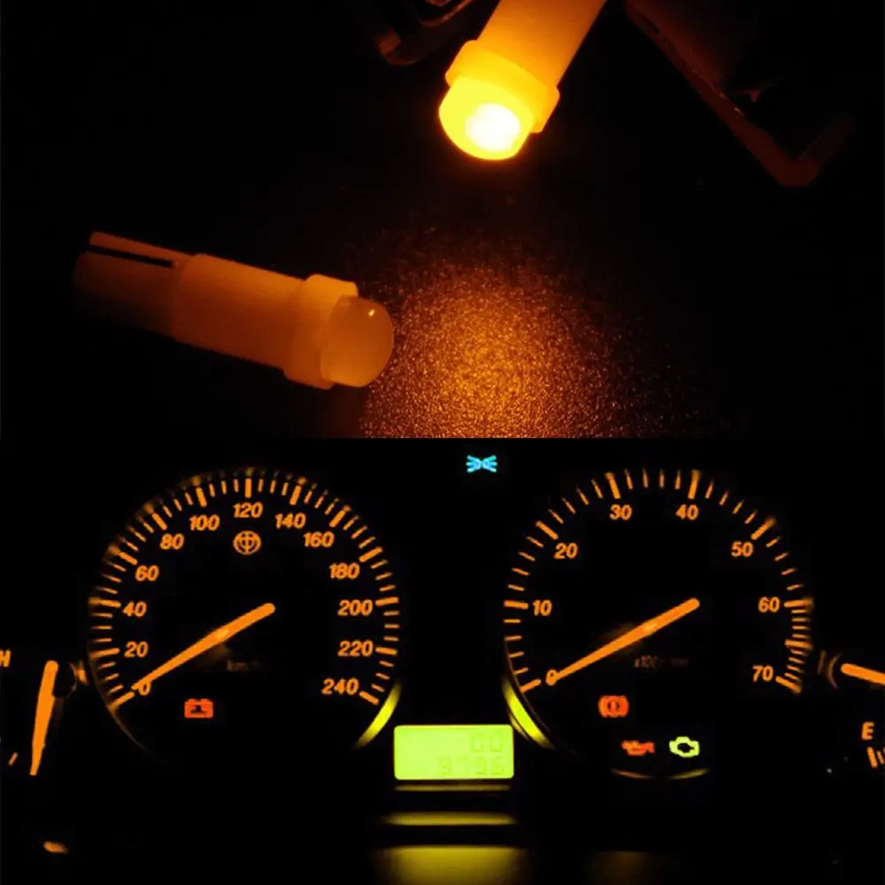 10/20pcs Speed meter Multi-color Wedge Gauge Instrument Auto Dashboard Light Car Interior Bulbs