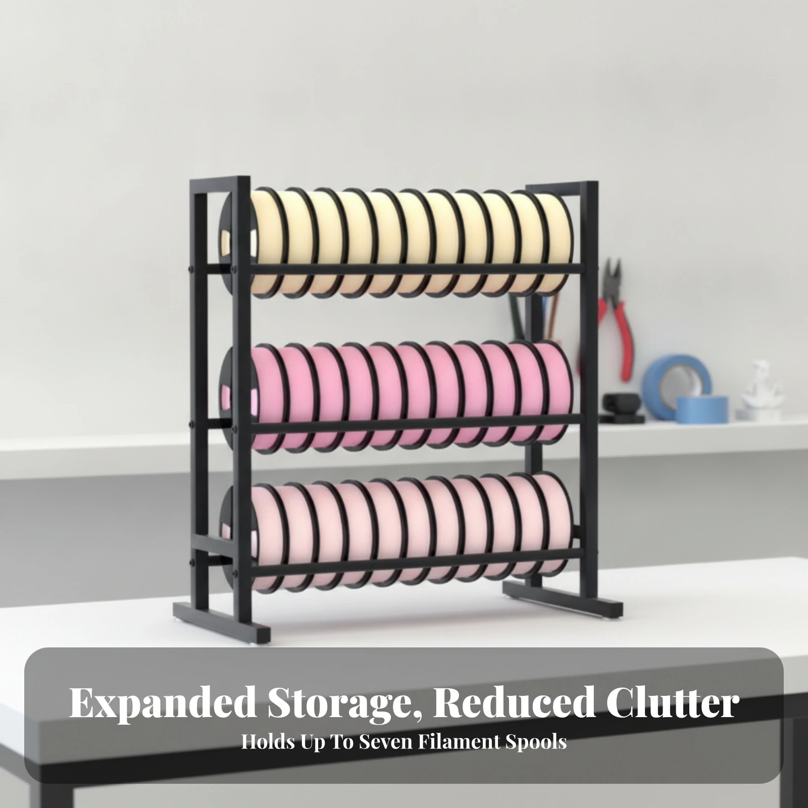 Filament Storage Rack Heavy-Duty 3D Printing Filament Holder Spool Holder Rack Industrial Shelving Unit Stable for Makers