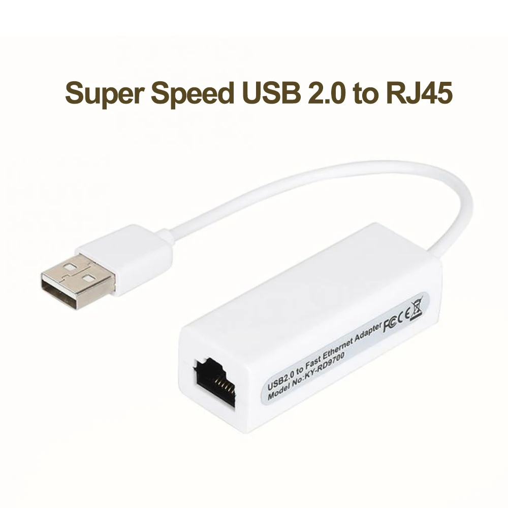 USB 2.0 Ethernet USB to RJ45 Lan Wired Network Card 10/100 Mbps Adapter For Windows 7 PC Laptop LAN Adapter 9700 Chip