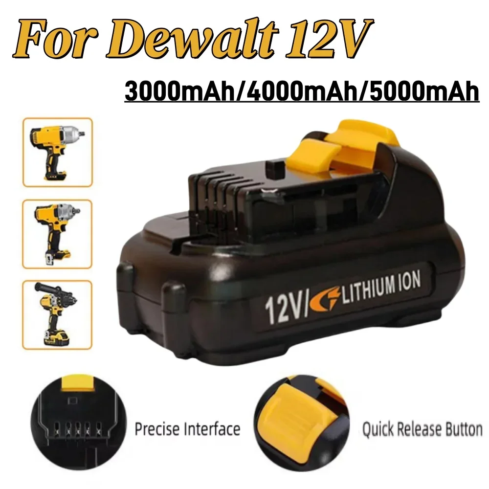 12V 3000/4000/5000mAh Battery for Dewalt DCB120 DCB127 DCB121 DCB100 DCB101 DCD700 Lithium-ion Rechargeable Tools Batteries