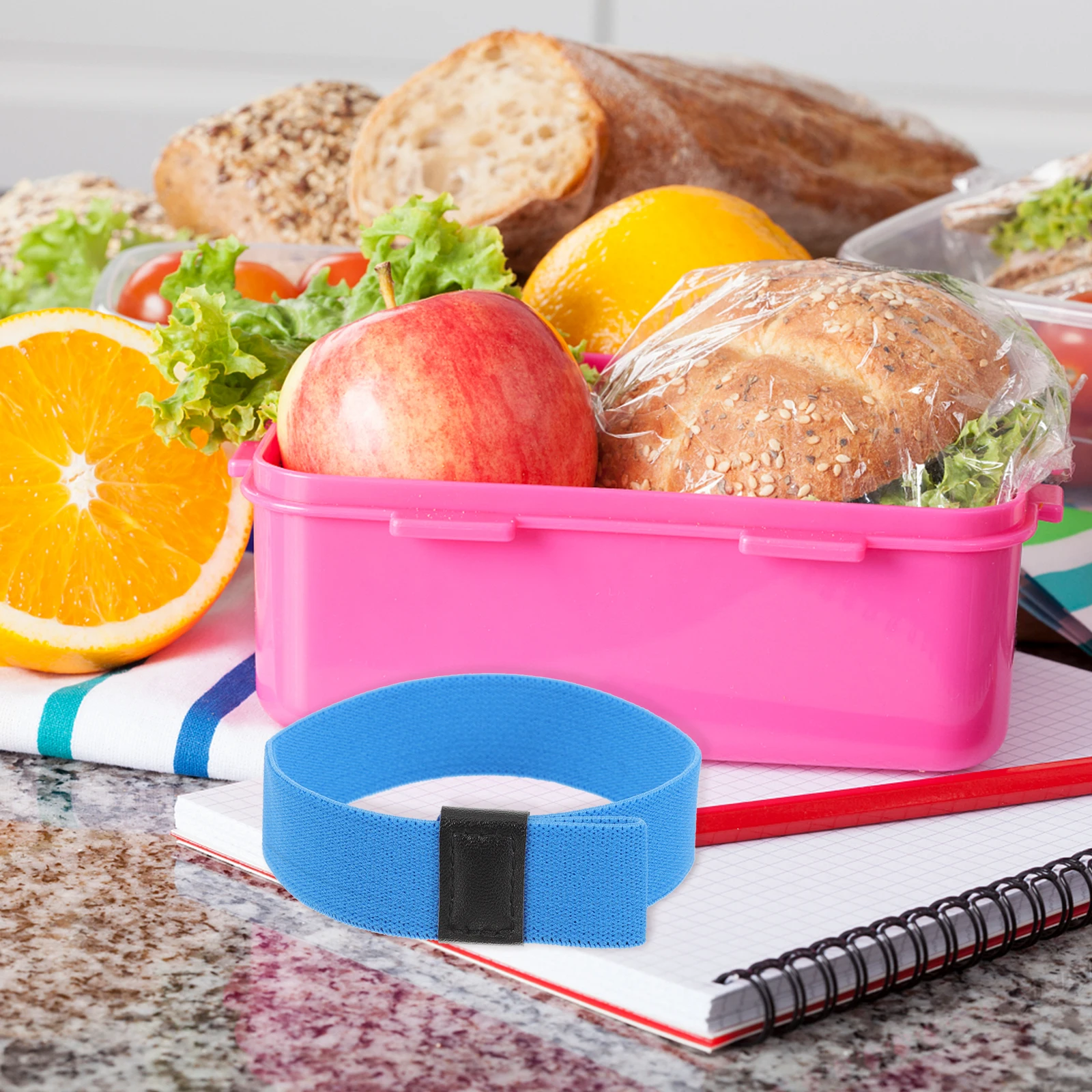 

4Pcs Elastic Bands Portable Lunch Straps High Elasticity Bento Fixing Bands Colored Reusable