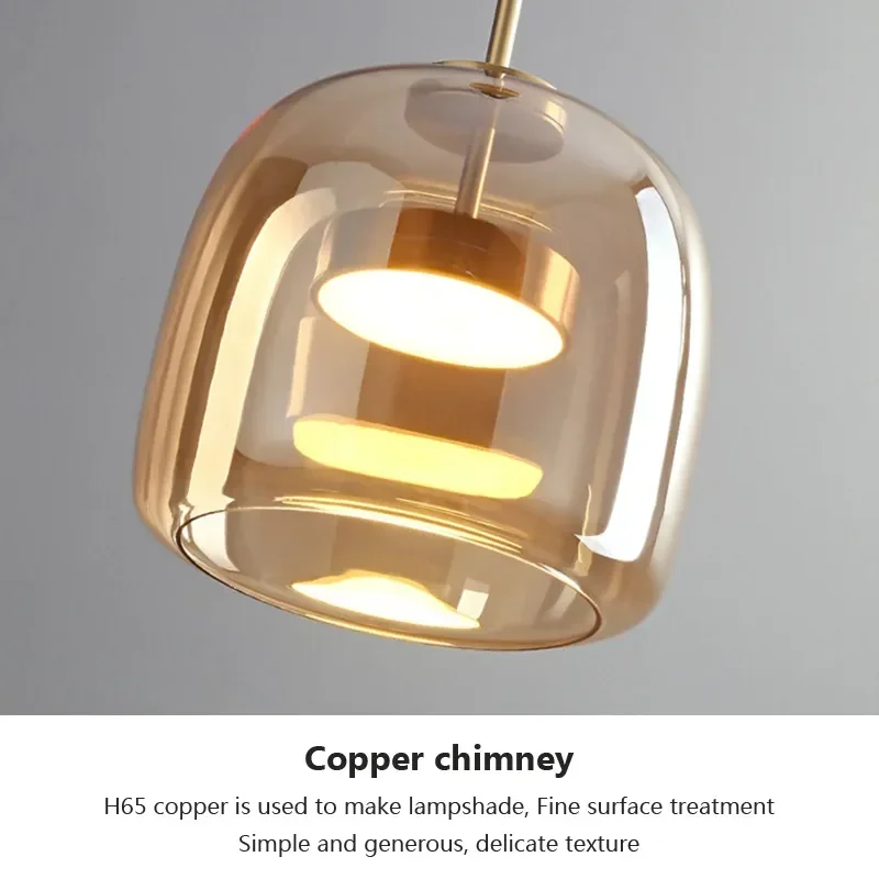 Imagem -05 - Modern Nordic Glass Pendant Light Led Pendurado Luminárias Quarto Luminária Lâmpada de Suspensão Luxo Chandelier Deco