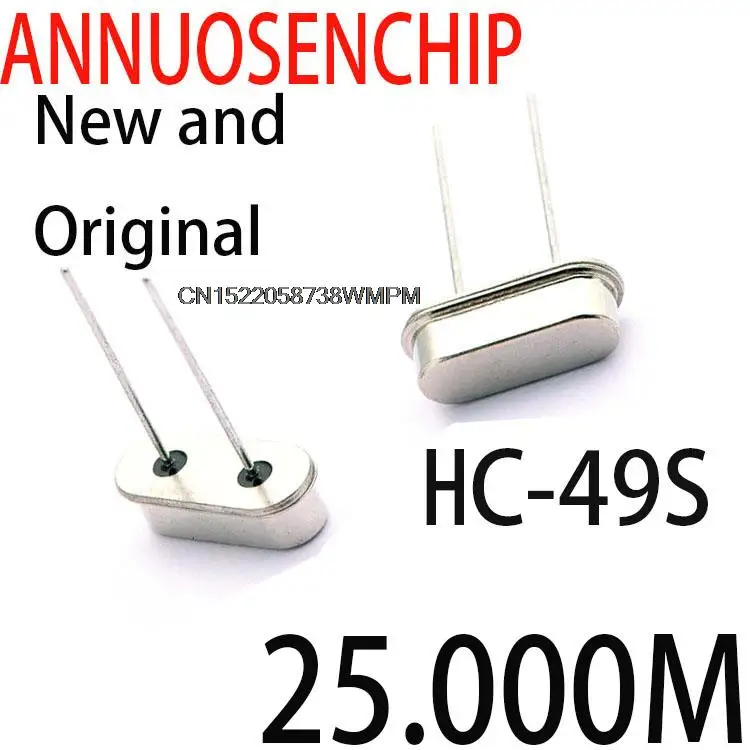 100 PCS/LOT New and Original 25 MHz HC-49s 49s passive crystals into 25 m 25.000 MHz crystal 25mhz 25.000mhz HC-49S 25.000M