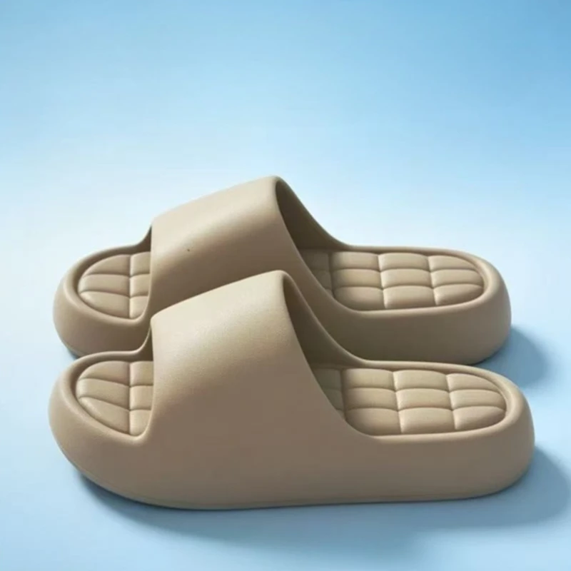 Summer New Flats Unisex Bathroom Slippers Couple Cloud Cushion Slippers Indoor Non-Slip Thick Sole Shoes for Man Women's Sandals