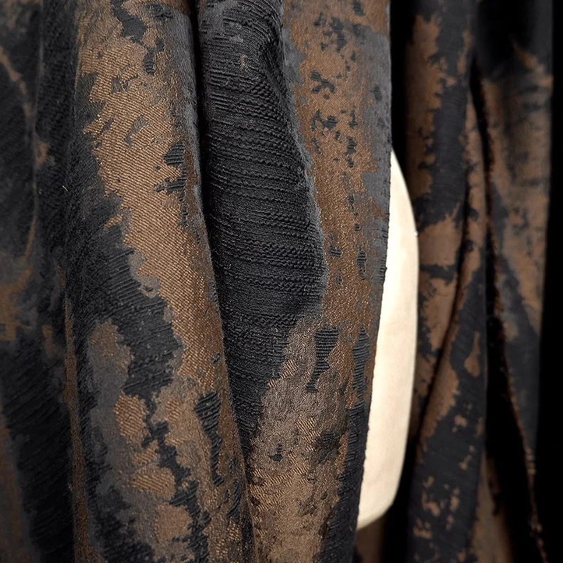 Designer Jacquard Fabric Brown Vintage Elegant Women Dress Coat Creative Fall Handmade Sewing DIY Home Decoration Craft Material