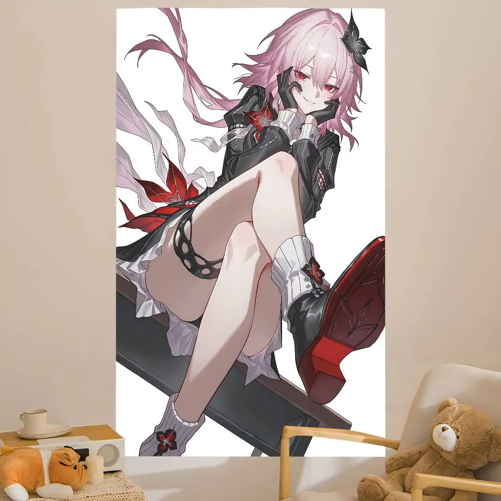 Game Honkai Star Rail Everight Printed Large Wall Tapestry Art Science Fiction Room Home Decor Decor Blanket