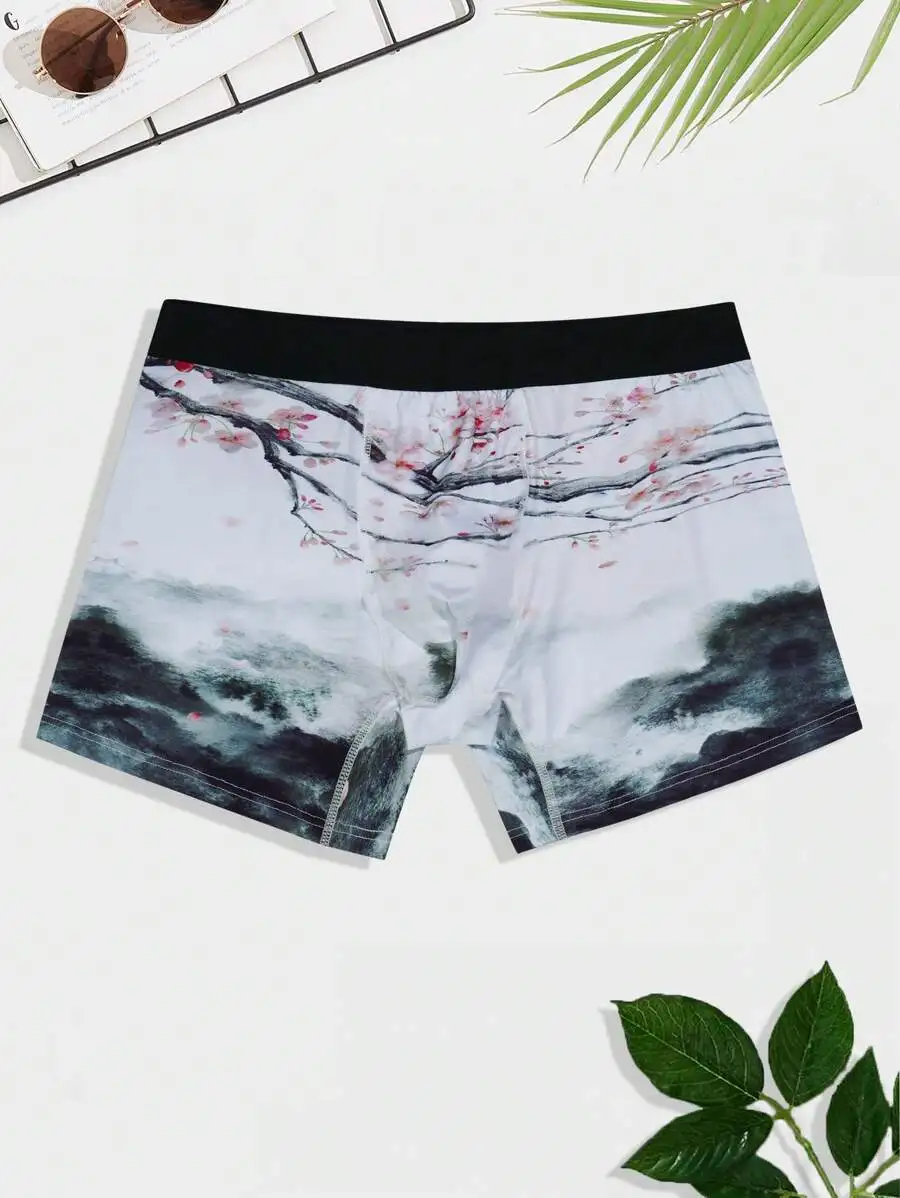 

Men Floral Landscape Print Boxer Shorts