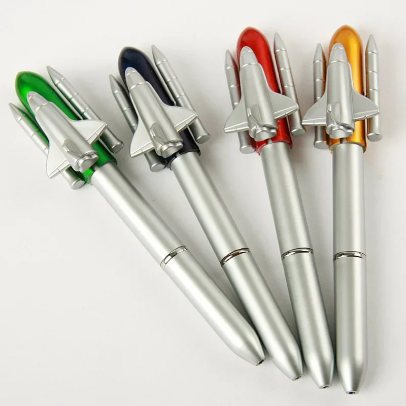 Push-action Ballpoint Pen Space Shuttle Rocket-shaped Ballpoint Pen Cool Student End-of-term Holiday Gifts Aesthetic Stationery