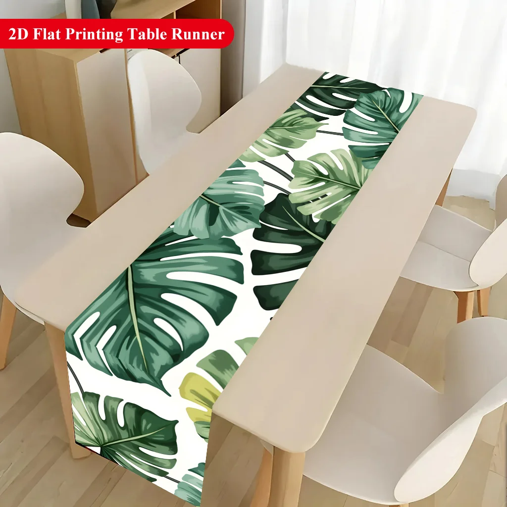 Abundant Green Leaves Foliage Table Runner - Rectangular Table Cover for Banquet, Party Gifts, Dining Room & Coffee Table Decor