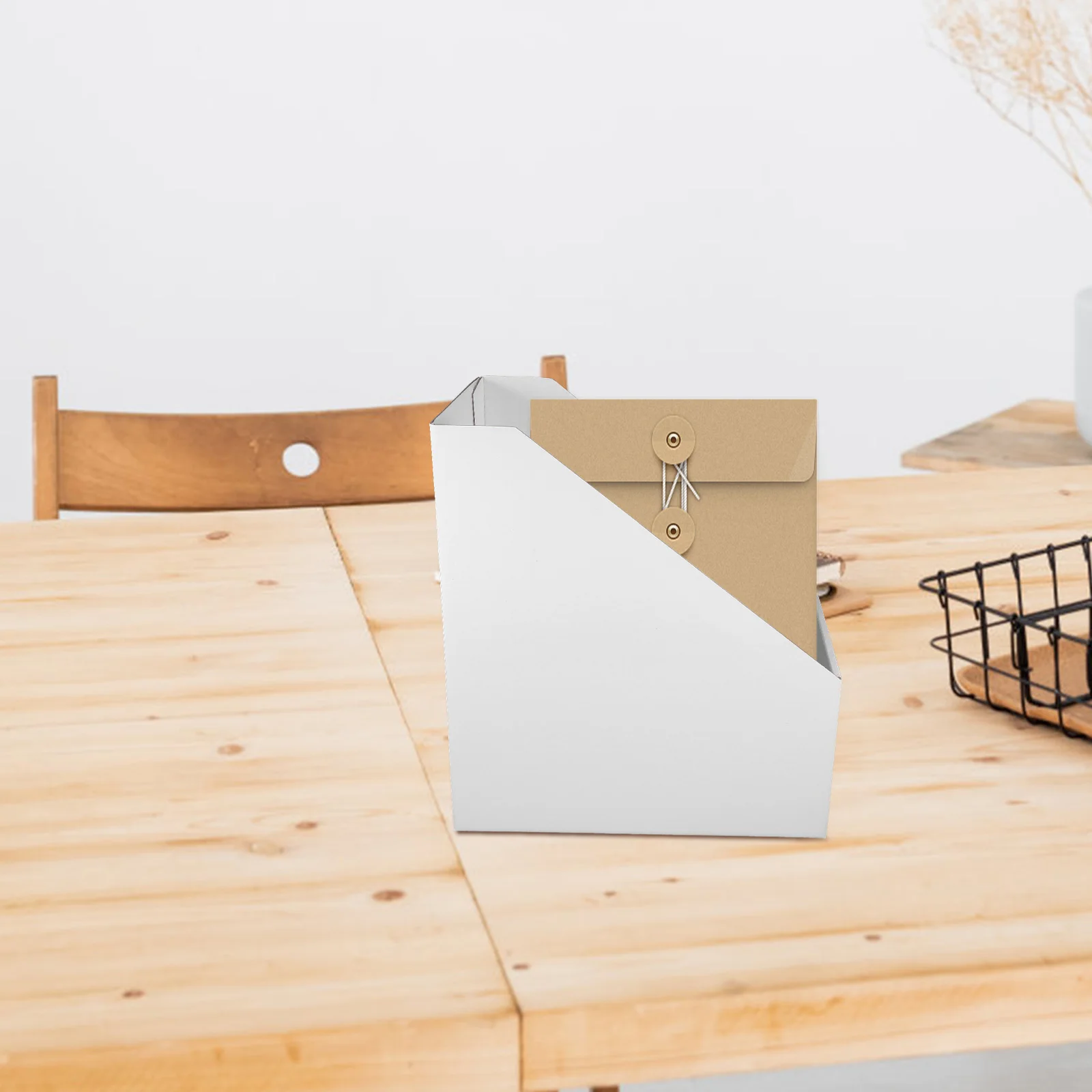 

3 Pcs 12CM Wide White Document Rack for Desk Organizers Storage Boxes Paper Files Books Holders Study Desktop Organizer