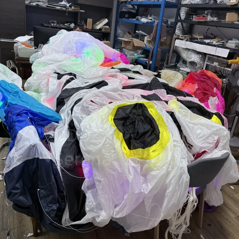 21m LED Manta Ray Fish Night Flying Stingray Kite 30D Ripstop Nylon Fabric Line Laundry  Pendant Large soft Inflatable show Kite