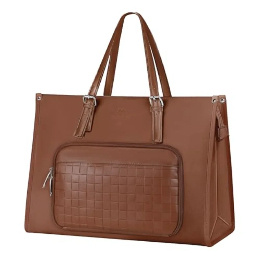 

Lunch Bags for Women Leather Tote Bag with Cooler Compartment Large Capacity Commuter-friendly Laptop Briefcase Lightweight Off