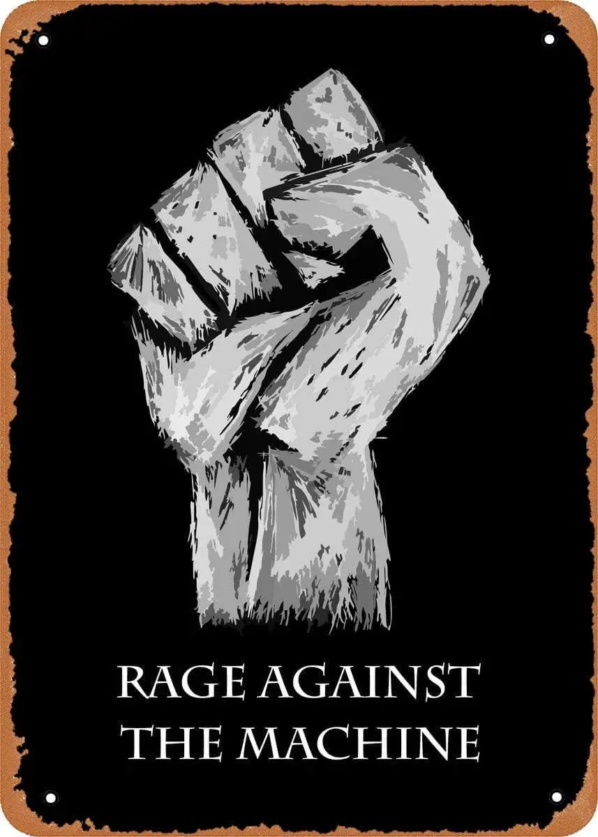 Vintage Wall Metal Poster Rock Bands Against The Machine Plaque Novelty Sign Tin