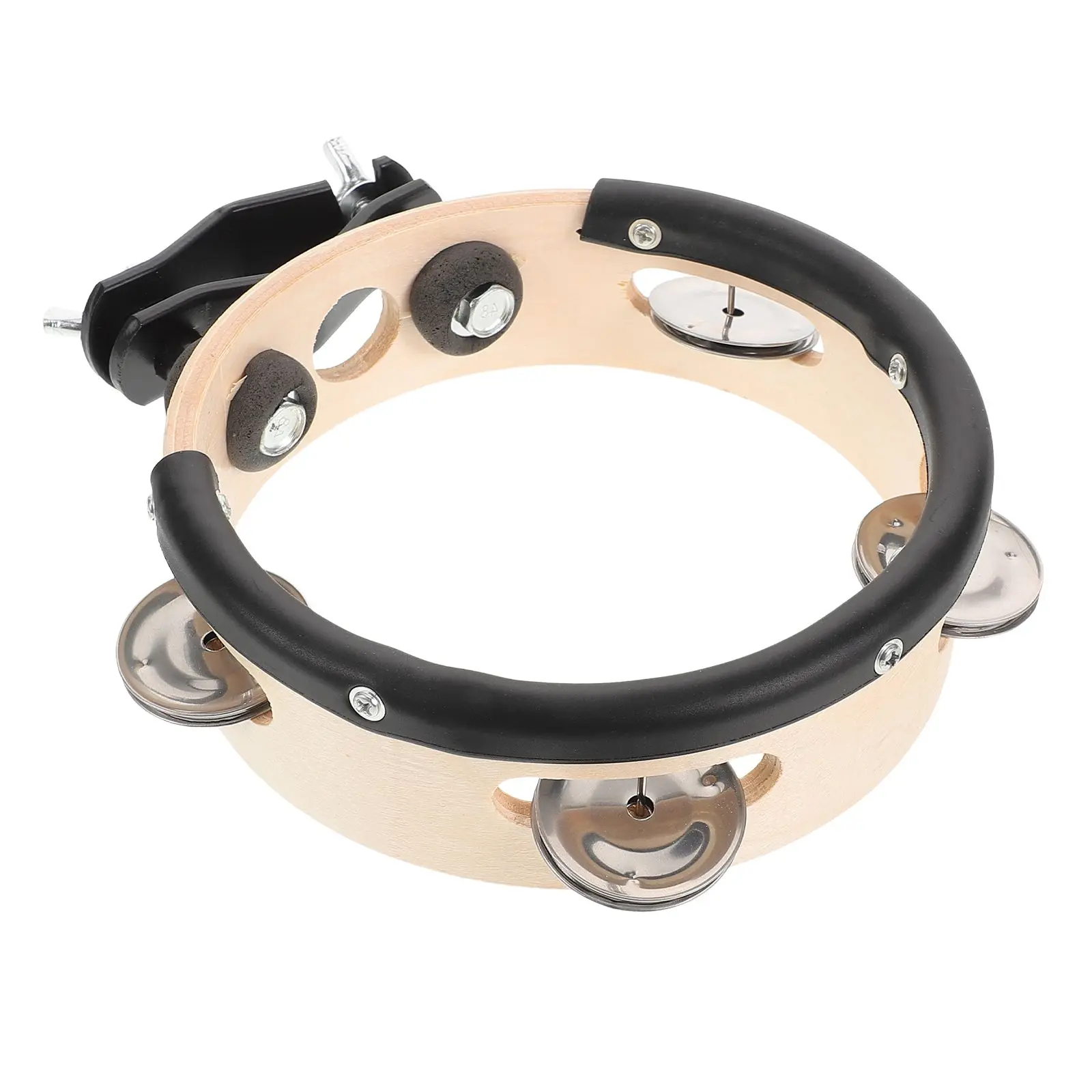 

Drums and Bells Musical Instruments Tambourine Mount for Kit Violin Cymbals Hi Hat Light Brown Handheld Baby