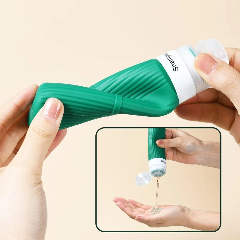 مجموعة زجاجات السفر القابلة لإعادة الملء، غسول شامبو، جل الاستحمام، زجاجات ضغط كبيرة الحجم، مقاومة للتسرب، حاوية فارغة لمستحضرات التجميل السائلة #5