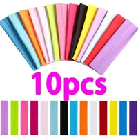 10 Uds. Diadema elástica, diademas de moda para mujer, Color sólido, deportes, correr, Fitness, Yoga, bandas para el cabello, accesorios para el cabello de maquillaje