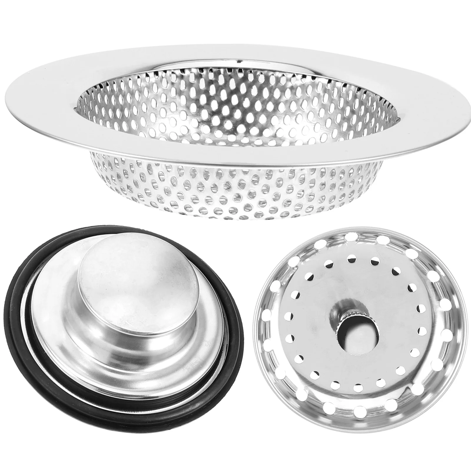 1 مجموعة مصفاة حوض المطبخ الفولاذ المقاوم للصدأ غرامة مرشح شبكي للأغذية كاشط الشعر الماسك أداة الصرف للحمام المطبخ
