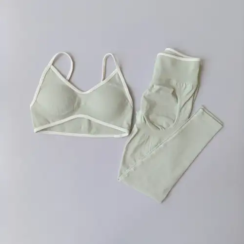 Seamless 2PCS Legging Sets Women's Strappy Sports Bras and Leggings High Waist Fitness Sculpt Leggings Running Pants Gym Suits - Image 9