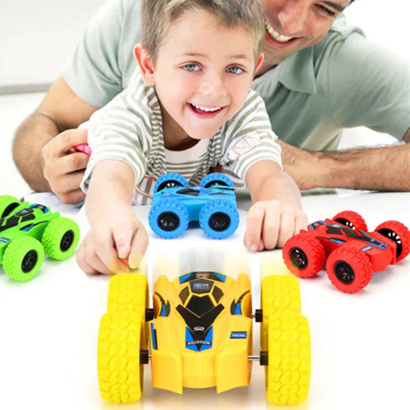 Mini Double-side Inertial Car Stunt 360° Flip Childs Puzzle Toy Car Indoor Outdoor Power Climbing Car Anti-fall Off-road Vehicle