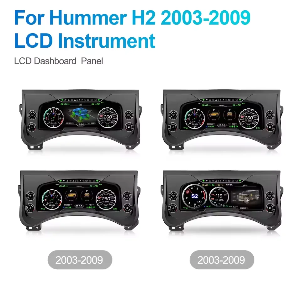 12.3'' LCD Screen Virtual Cockpit Speedometer Dashboard For Hummer H2 2003-2009 Car LCD Dash Digital Cluster Linux System panel