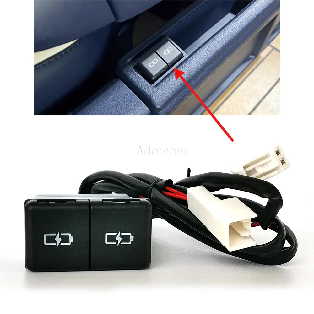 For Toyota Camry Avalon Highlander Levin RAV4 Car Charger Interface Socket Phone Charging USB Type-C PD Connection Cable