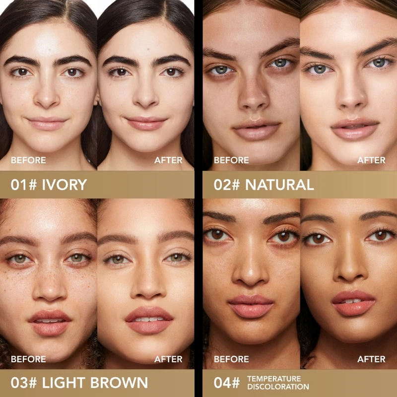 Fond de teint à couverture complète – Imperméable, durable, finition mate, idéal pour cacher les cernes, aspect naturel – Tous types de peau