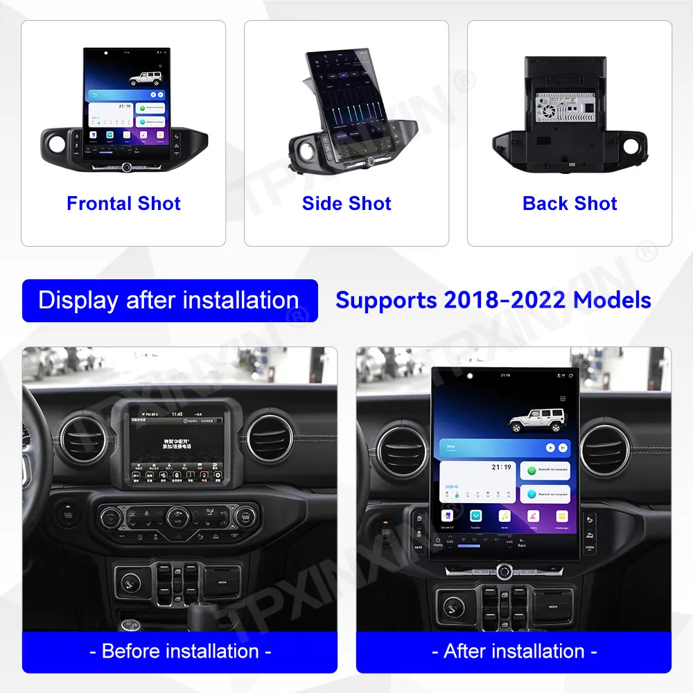 Android 15 Multimedia For Jeep Wrangler 2018~2022 GPS Navigation Video Stereo Receiver Smart Touch Screen Carplay IPS Head Unit