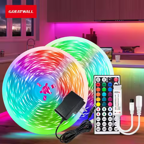 GREATWALL IR44K 5050 LED strip 32.8f/16.4 feet Halloween Christmas decoration DC LED neon light RGB flexible light configuration