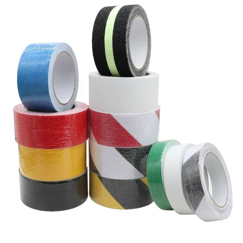 PVC Matte Tape Width 2.5/5/10cmx5m Waterproof And Wear-resistant Sandpaper Stairs PET Matte Non-slip Sticker Strip