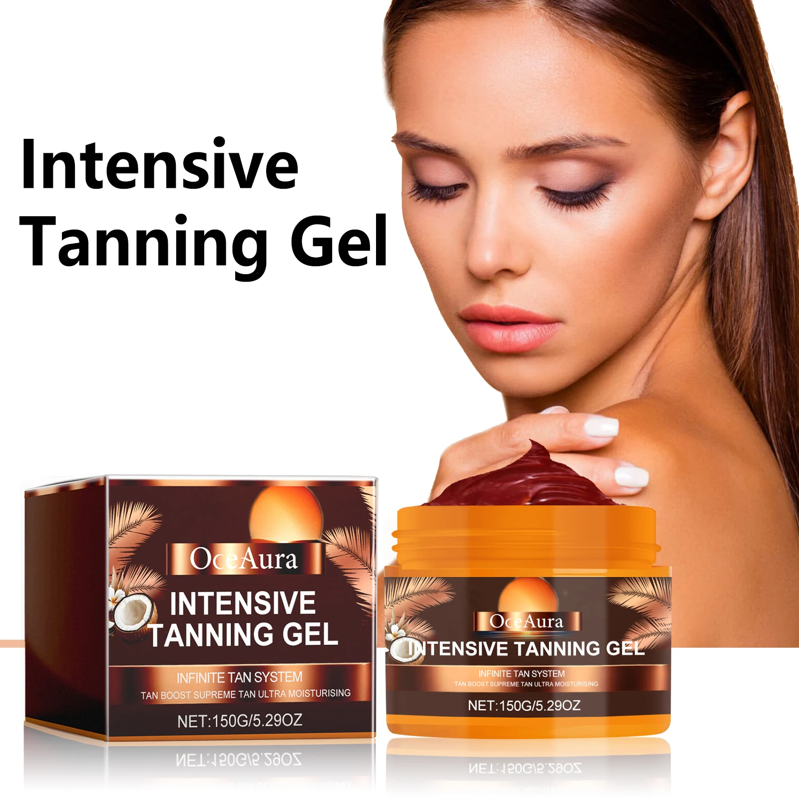 Body Tanning Cream Self Tanner Booster Solarium Brown Original Sun Bronzer Repair Nourishing Skin Coloring Sunless Lotion 150g
