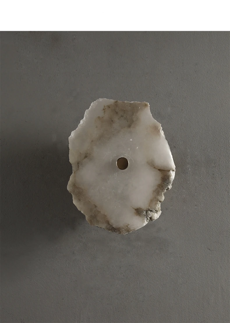 Natural Marble LED Wall Lamp Copper Novelty Lighting Sconce