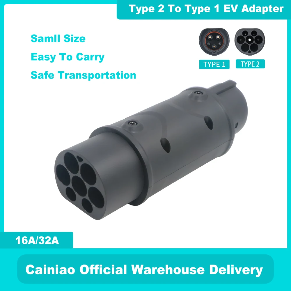 

32A 7,2/22kw Тип 2 штекер IEC 62169 на тип 1 гнездо SAE J1772 EV адаптер для зарядки электрического транспортного средства удобный преобразователь