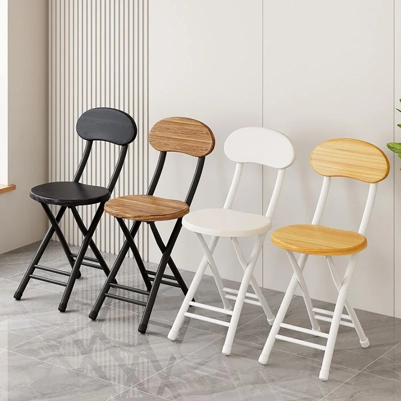 Compact Wood Folding Dining Chair Engineered Or Solid Seat Non-Swivel Adult Backrest Seating Living Room Balcony Restaurant
