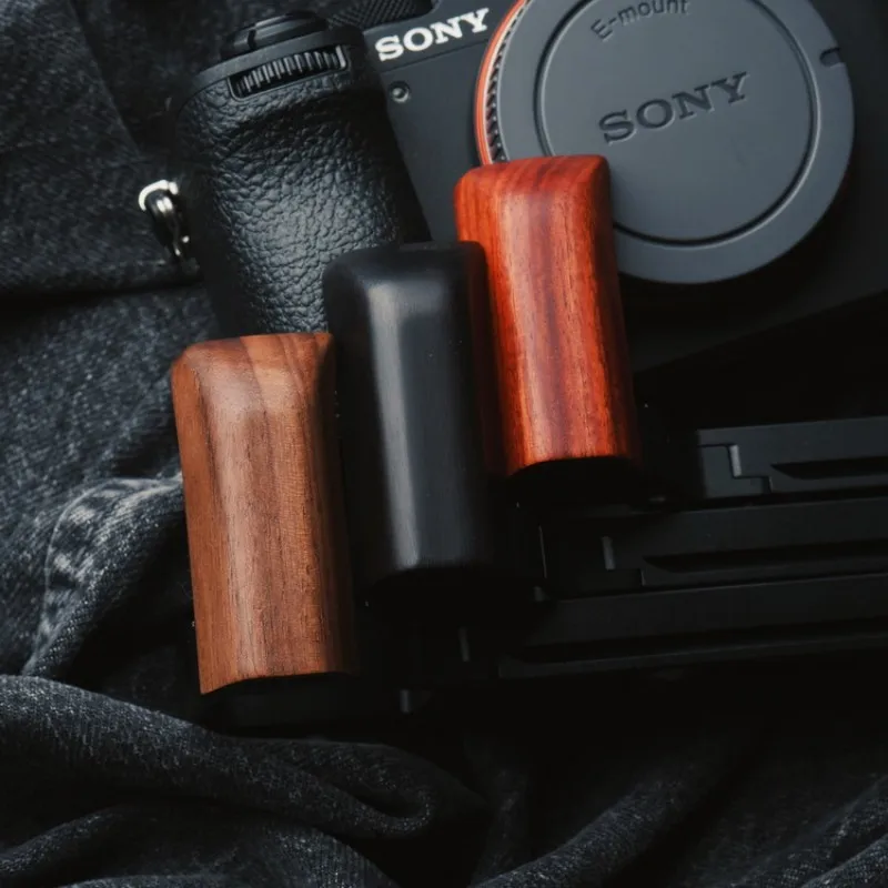 A7CII Grip W L Bracket For Sony A7CII Hand Grip Quick Release Plate Walnut Hand Made Arca Swiss