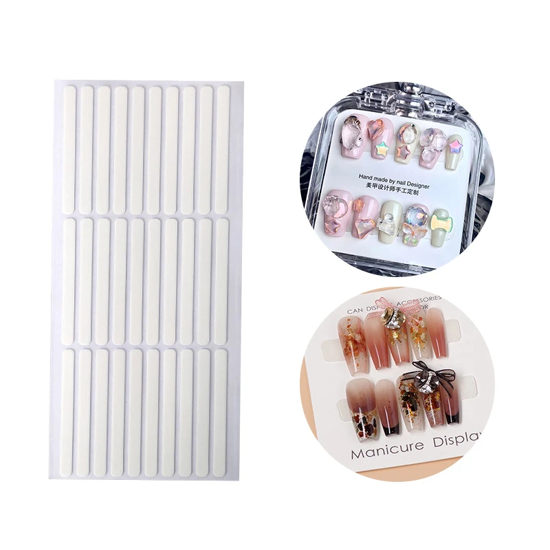 

New 300Pcs 10 Sheet Double Sided Nail Tips Display Stickers Self Adhesive Removable Manicure Salon Nail Art Stand Tool