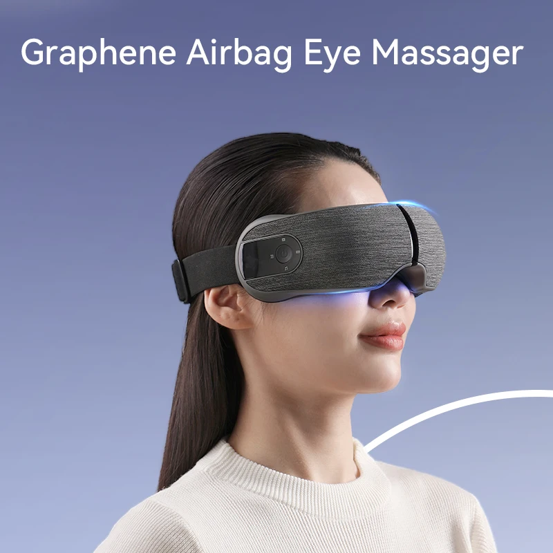 2024 Hot Sellers Air Compression Music Eye Fatigue Massage Device Rechargeable Smart Eye Massager With Heat