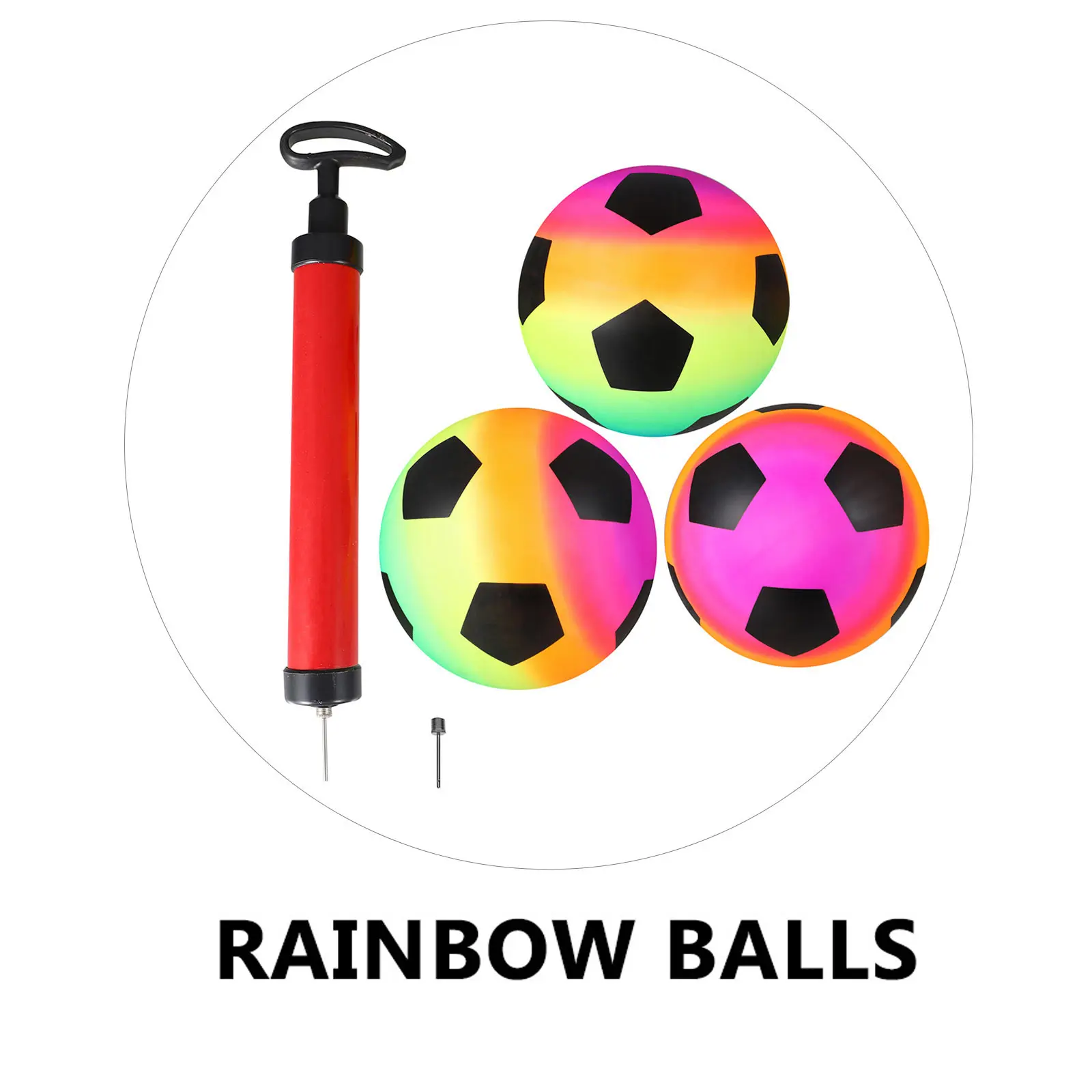 Bola de arco-íris de PVC à prova de explosão para crianças ao ar livre Playset Playground Brinquedos Bolas de piscina Criança