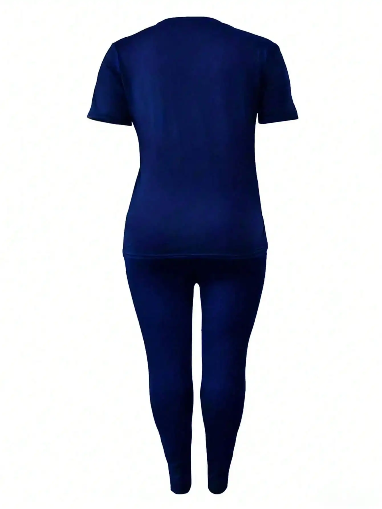 2026 Damen Casual Vier-Jahreszeiten-Set: T-Shirt mit Smile-Print und Rundhalsausschnitt + Eng Anliegende Bedruckte Hose, Zweiteiliges Set – Detail 15