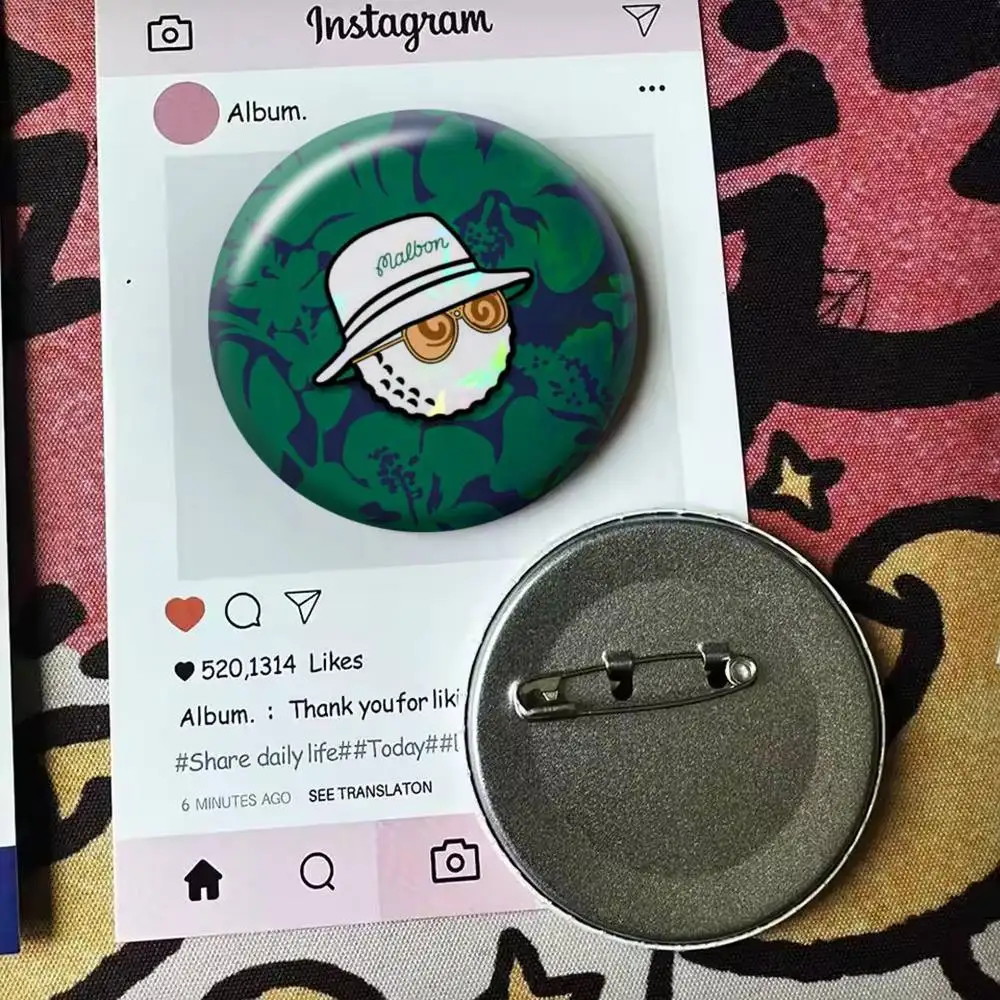 Fashion Golf MALBON   Laser Badge Creative Pins Brooch for Bag Clothes Hat Decor Gifts Fans Collect