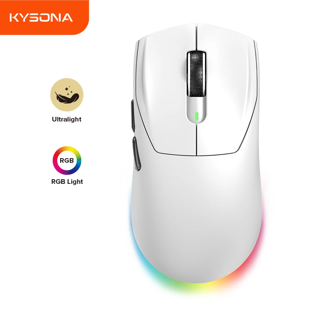 KYSONA M660 Wireless Gaming Mouse Bluetooth Mice Ergonomic 57g Lightweight 1KHz Polling Rate 24000DPI For Laptop PC