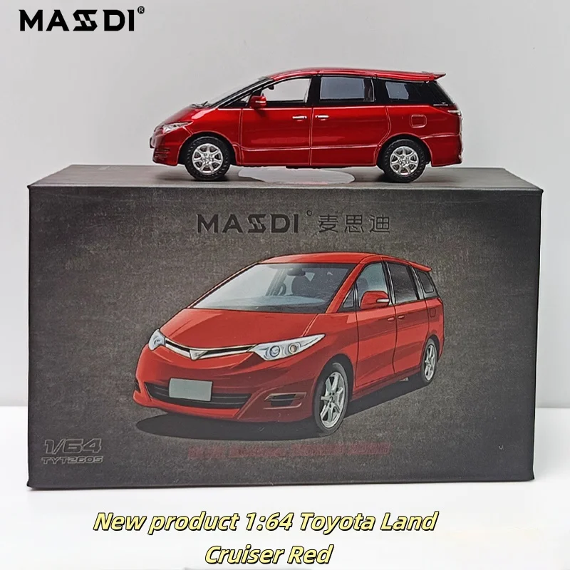 MASDI 1:64 Toyota PREVIA, Grand Land Cruiser MPV-Geschäftsfahrzeug, Automodell aus Druckgusslegierung, für Teenager zum Spielen, Geschenk.